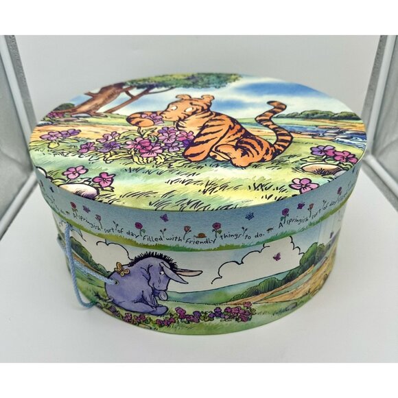 Disney Classic Winnie the Pooh Tigger Hat Storage Box Circle 15” A Springish day - Picture 1 of 13